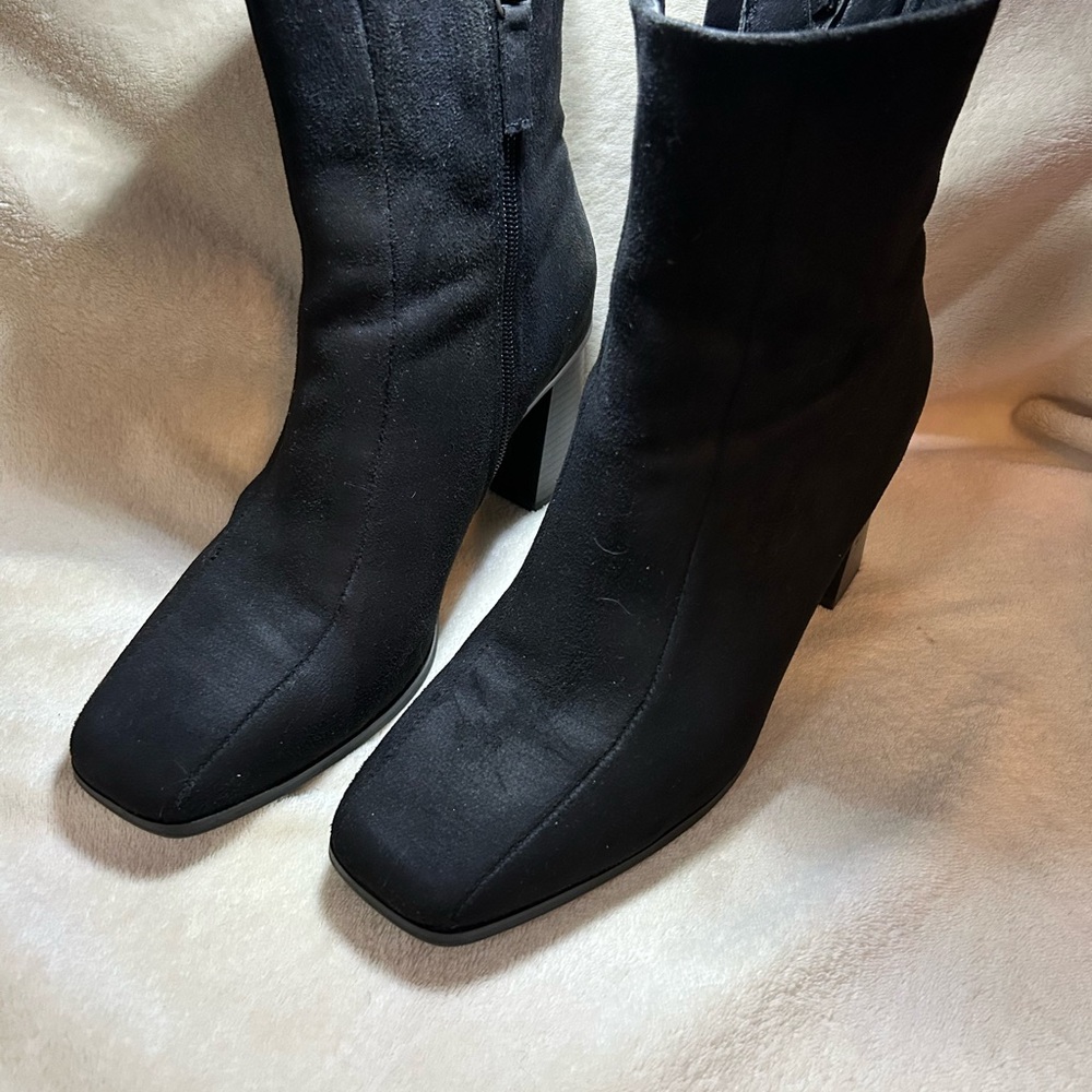 JustFab Black Heeled Boots